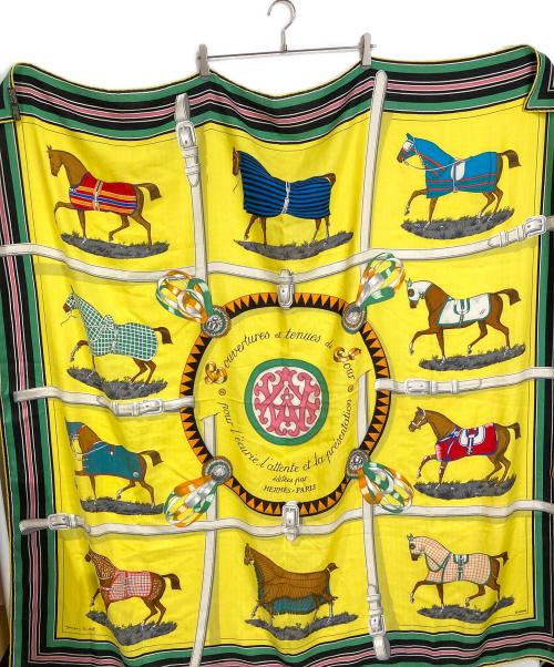 HERMES（エルメス）HERMES (エルメス) カレジェアン カレ140 イエロー サイズ:実寸参照の古着・服飾アイテム