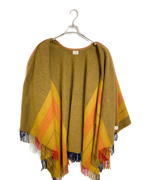 HERMES（エルメス）HERMES (エルメス) ロカバール/タッセル付きポンチョ オレンジ×ブラウン サイズ:実寸参照の古着・服飾アイテム