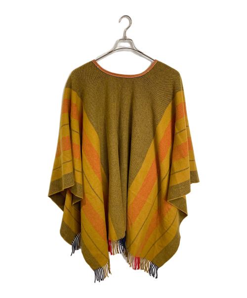 HERMES（エルメス）HERMES (エルメス) ロカバール/タッセル付きポンチョ オレンジ×ブラウン サイズ:実寸参照の古着・服飾アイテム