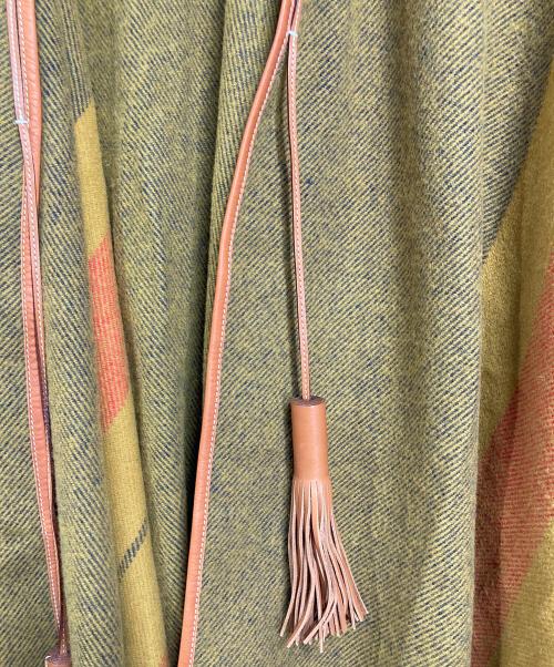 HERMES（エルメス）HERMES (エルメス) ロカバール/タッセル付きポンチョ オレンジ×ブラウン サイズ:実寸参照の古着・服飾アイテム