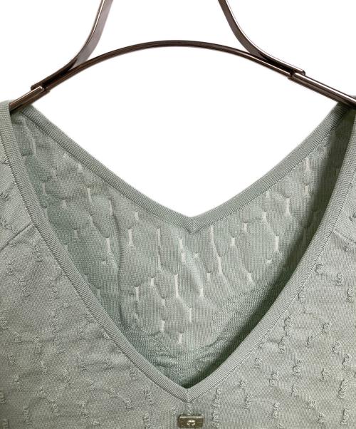 CHANEL（シャネル）CHANEL (シャネル) バックココマークチャームニットベスト ミントグリーン サイズ:40の古着・服飾アイテム