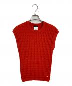 CHANELシャネル）の古着「ノースリーブニット」｜オレンジ