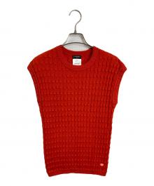 CHANEL（シャネル）の古着「ノースリーブニット」｜オレンジ