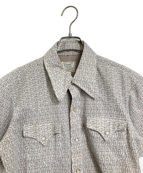 H BAR C（エイチバーシー）H BAR C (エイチバーシー) 【古着】70's 総柄シャツ　半袖シャツ　70年代 ベージュ サイズ:実寸参照の古着・服飾アイテム