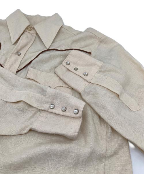 ヴィンテージシャツ（ヴィンテージシャツ）ヴィンテージシャツ (ヴィンテージシャツ) 【古着】　70'sウエスタンシャツ　70年代 ベージュ サイズ:15  32の古着・服飾アイテム