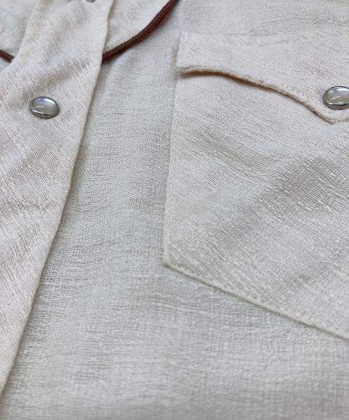 ヴィンテージシャツ（ヴィンテージシャツ）ヴィンテージシャツ (ヴィンテージシャツ) 【古着】　70'sウエスタンシャツ　70年代 ベージュ サイズ:15  32の古着・服飾アイテム