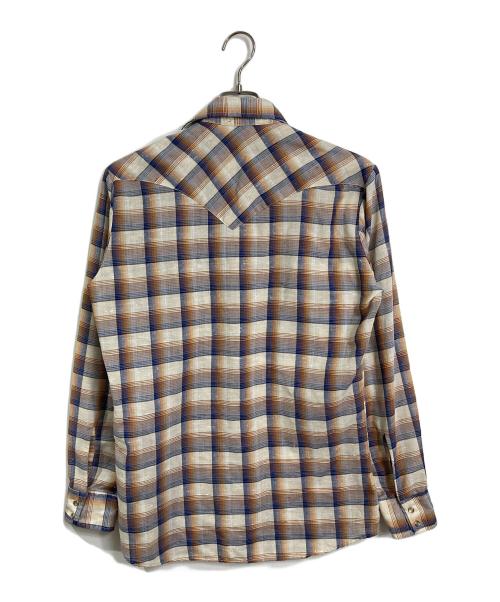 LEVI'S（リーバイス）LEVI'S (リーバイス) 【古着】70's チェックシャツ　長袖シャツ　70年代 オレンジ×ネイビー サイズ:Mの古着・服飾アイテム