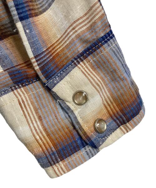 LEVI'S（リーバイス）LEVI'S (リーバイス) 【古着】70's チェックシャツ　長袖シャツ　70年代 オレンジ×ネイビー サイズ:Mの古着・服飾アイテム