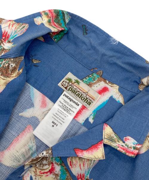 Patagonia（パタゴニア）Patagonia (パタゴニア) pataloha パタロハ 魚柄オープンカラーシャツ　15SS ブルー サイズ:Mの古着・服飾アイテム