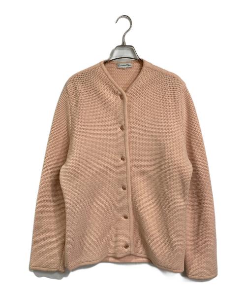 Christian Dior（クリスチャン ディオール）Christian Dior (クリスチャン ディオール) CDロゴボタン カーディガン　ウールカーディガン ピンク サイズ:Mの古着・服飾アイテム