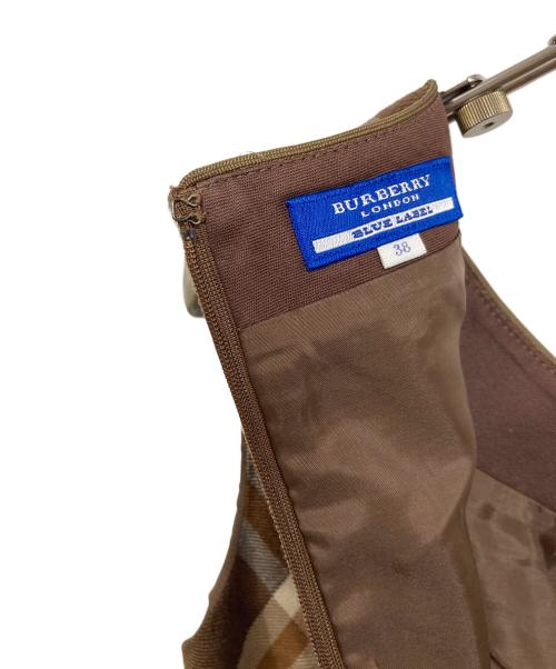 BURBERRY BLUE LABEL（バーバリー ブルー レーベル）BURBERRY BLUE LABEL (バーバリー ブルー レーベル) ノースリーブワンピース　チェック　日本製 ブラウン サイズ:38の古着・服飾アイテム