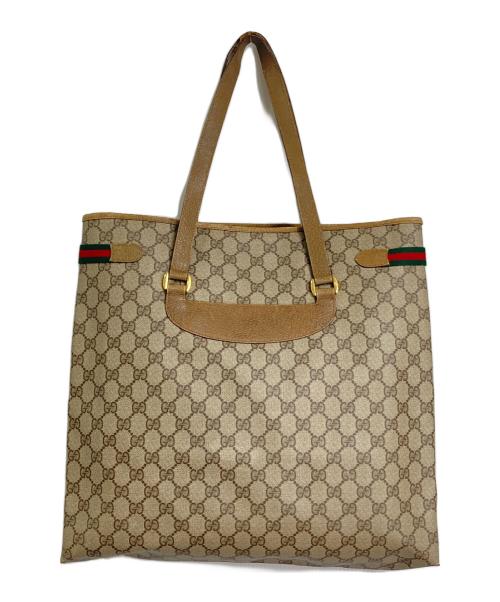GUCCI（グッチ）GUCCI (グッチ) GG トートバッグ　OLD GUCCI ベージュ サイズ:実寸参照の古着・服飾アイテム