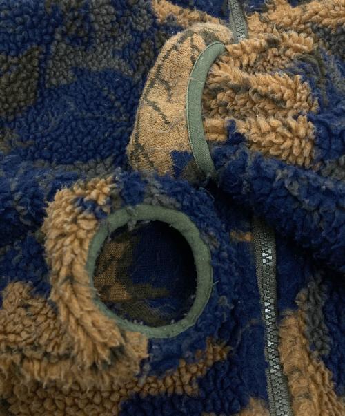 Dime（ダイム）Dime (ダイム) Sherpa Canadian Zip Fleece  ボアジャケット ネイビー×ブラウン サイズ:Bの古着・服飾アイテム