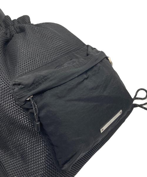 Matin Kim（マーティン・キム）matin kim (マーティン・キム) メッシュナップサック　メッシュリュック ブラック サイズ:実寸参照の古着・服飾アイテム