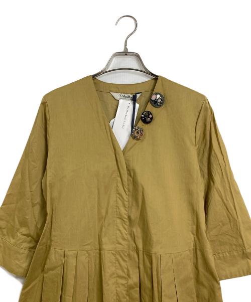 'S Max Mara（エスマックスマーラ）'S Max Mara (エスマックスマーラ) ビジューワッペン付きブラウスワンピース ベージュ サイズ:36 未使用品の古着・服飾アイテム