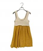 MARNIマルニ）の古着「カシミヤウールノースリーブニットワンピース」｜イエロー