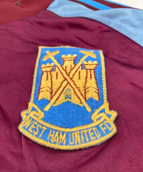 adidas（アディダス）adidas (アディダス) 【古着】West Ham United Football Club ゲームシャツ　70年代　80年代　70'ｓ‐80'ｓ ボルドー×ブルー サイズ:実寸参照の古着・服飾アイテム
