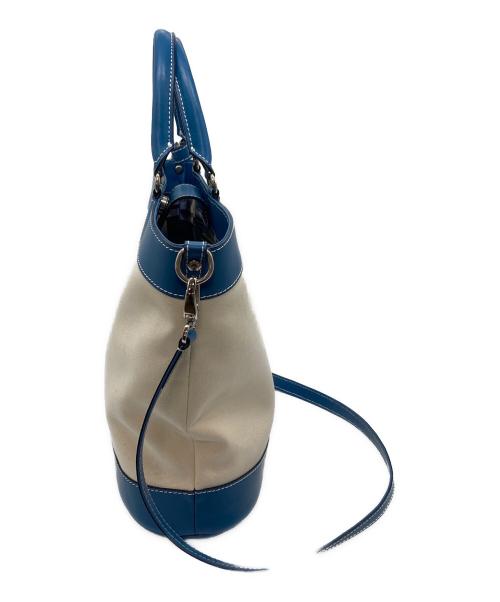 SOMES SADDLE（ソメスサドル）Somes Saddle (ソメスサドル) ショルダーバッグ　トートバッグ　 2WAY ホワイト×ブルー サイズ:実寸参照の古着・服飾アイテム