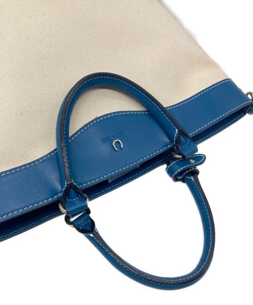 SOMES SADDLE（ソメスサドル）Somes Saddle (ソメスサドル) ショルダーバッグ　トートバッグ　 2WAY ホワイト×ブルー サイズ:実寸参照の古着・服飾アイテム