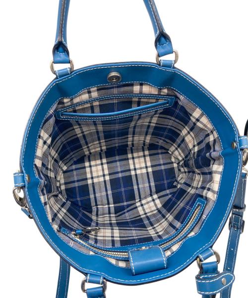 SOMES SADDLE（ソメスサドル）Somes Saddle (ソメスサドル) ショルダーバッグ　トートバッグ　 2WAY ホワイト×ブルー サイズ:実寸参照の古着・服飾アイテム