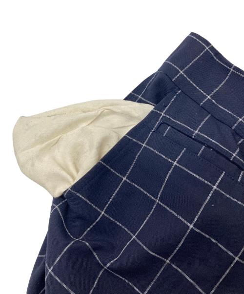 UNDERCOVER（アンダーカバー）UNDERCOVER (アンダーカバー) 15AW5ポケット裾カットオフチェックトラウザーパンツ ネイビー サイズ:2の古着・服飾アイテム