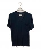 Maison Margielaメゾンマルジェラ）の古着「ここのえ期Vネック半袖カットソー」｜ブラック