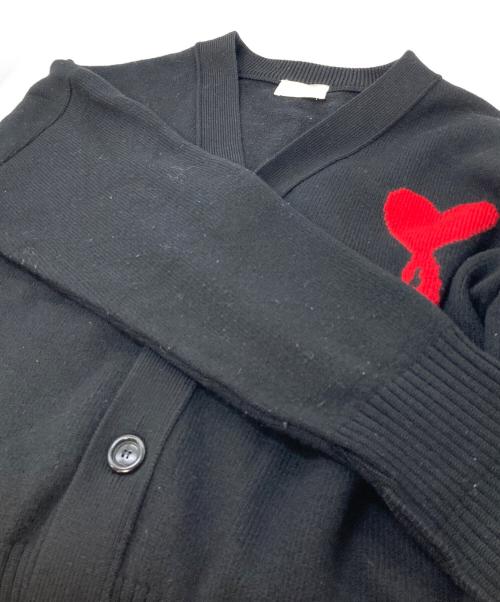 AMI Alexandre Mattiussi（アミアレクサンドルマテュッシ）AMI Alexandre Mattiussi (アミアレクサンドルマテュッシ) ハートインターシャ ウールカーディガン ブラック サイズ:XLの古着・服飾アイテム