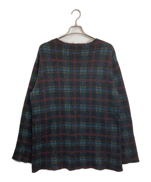 UNDERCOVER（アンダーカバー）UNDERCOVER (アンダーカバー) チェックVネックニット　18SS グリーン サイズ:3の古着・服飾アイテム