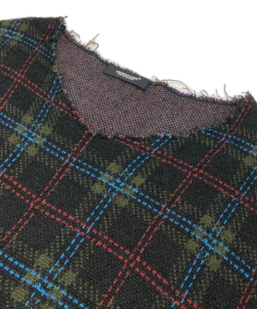 UNDERCOVER（アンダーカバー）UNDERCOVER (アンダーカバー) チェックVネックニット　18SS グリーン サイズ:3の古着・服飾アイテム