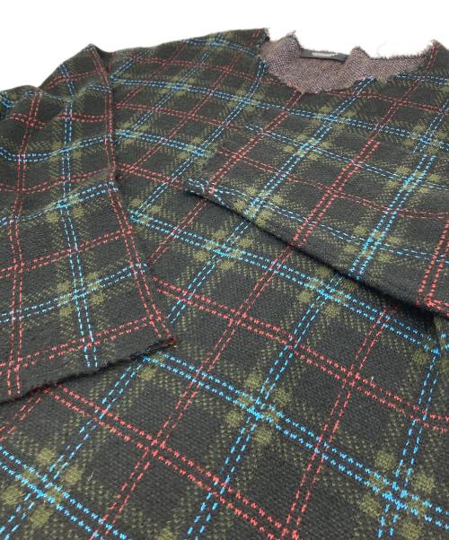 UNDERCOVER（アンダーカバー）UNDERCOVER (アンダーカバー) チェックVネックニット　18SS グリーン サイズ:3の古着・服飾アイテム