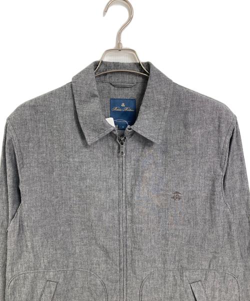 BROOKS BROTHERS（ブルックスブラザーズ）BROOKS BROTHERS (ブルックスブラザーズ) コットンGFロゴ ジップアップ ショートジャケット グレー サイズ:M 未使用品の古着・服飾アイテム