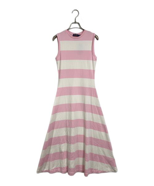 POLO RALPH LAUREN（ポロ・ラルフローレン）POLO RALPH LAUREN (ポロ・ラルフローレン) ノースリーブボーダーワンピース　ロングワンピース　マキシワンピース ピンク サイズ:S 未使用品の古着・服飾アイテム