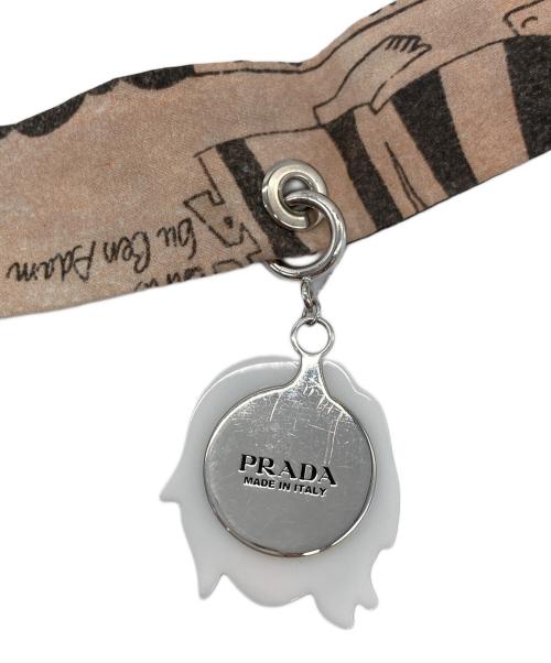 PRADA（プラダ）PRADA (プラダ) 18ss コミック柄ツイリースカーフ ベージュ サイズ:実寸参照の古着・服飾アイテム