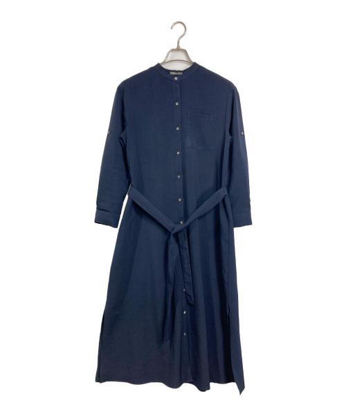 theory luxe（セオリーリュクス）theory luxe (セオリーリュクス) シャツワンピース　ロングワンピース　マキシワンピース　日本製 ネイビー サイズ:38の古着・服飾アイテム