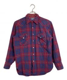 PENDLETON（ペンドルトン）の古着「70'ｓ ウールシャツ　ウエスタンシャツ　USA製」｜レッド×ネイビー