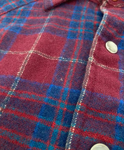 PENDLETON（ペンドルトン）PENDLETON (ペンドルトン) 70'ｓ ウールシャツ　ウエスタンシャツ　USA製 レッド×ネイビー サイズ:Mの古着・服飾アイテム