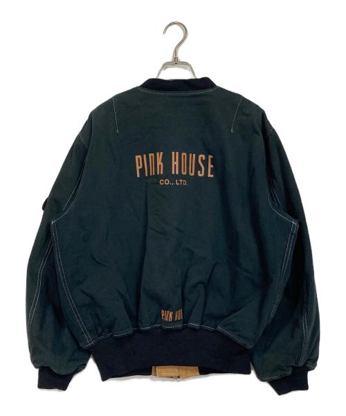 PINK HOUSE（ピンクハウス）PINK HOUSE (ピンクハウス) 中綿ジャケット ブラック サイズ:実寸参照の古着・服飾アイテム