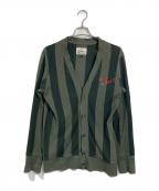 Vivienne Westwoodヴィヴィアンウエストウッド）の古着「胸オーブ刺繍ストライプニットカーディガン」｜グリーン