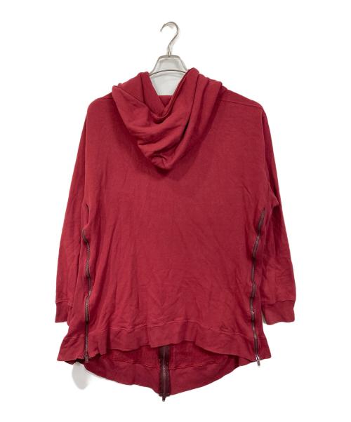 UNDERCOVER（アンダーカバー）UNDERCOVER (アンダーカバー) ロングパーカー　フーディ　ダブルジップ　サイドジップ　日本製 レッド サイズ:3の古着・服飾アイテム