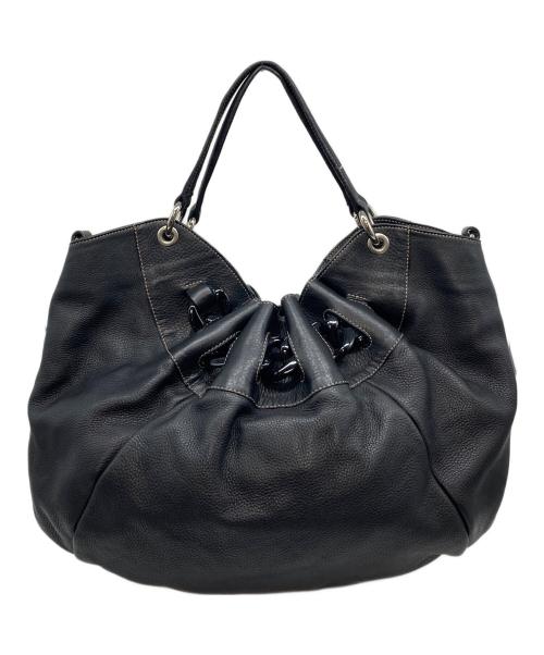 FURLA（フルラ）FURLA (フルラ) ギャザーワンショルダーバッグ　ギャザーバッグ　ハンドバッグ ブラック サイズ:実寸参照の古着・服飾アイテム