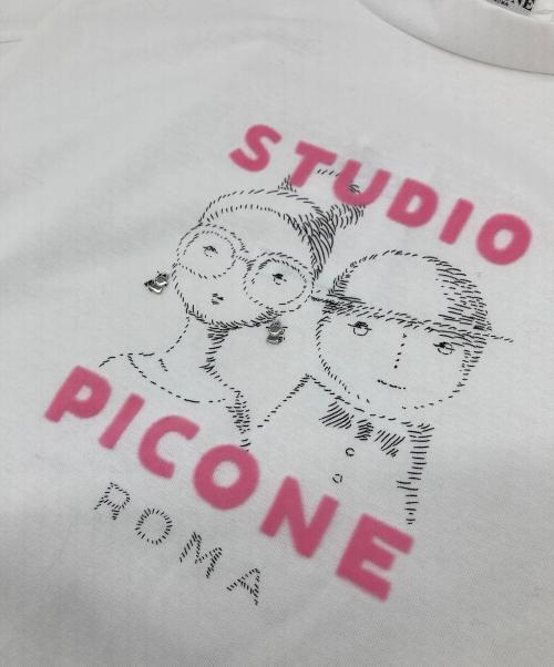 PICONE（ピッコーネ）PICONE (ピッコーネ) フロッキーロゴ七分袖プルオーバー ホワイト サイズ:38 未使用品の古着・服飾アイテム