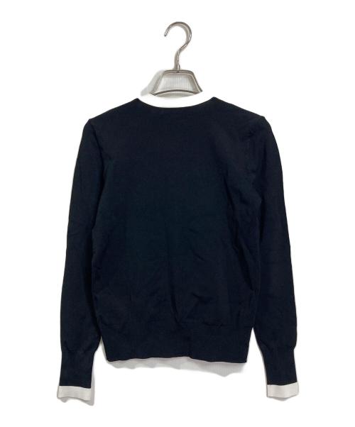 LAUREN RALPH LAUREN（ローレンラルフローレン）LAUREN RALPH LAUREN (ローレンラルフローレン) ストレッチラインニットカーディガン ブラック サイズ:XS 未使用品の古着・服飾アイテム