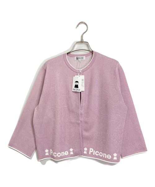 studio picone（スタジオ ピッコーネ）STUDIO PICONE (スタジオ ピッコーネ) ラメニットカーディガン ピンク サイズ:38 未使用品の古着・服飾アイテム