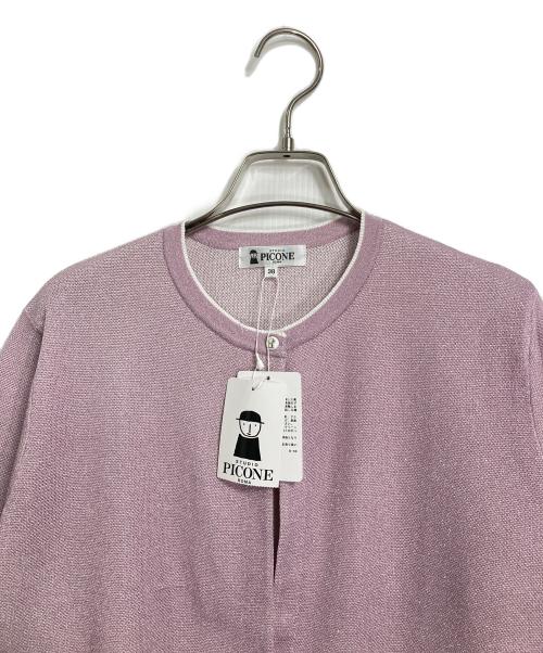 studio picone（スタジオ ピッコーネ）STUDIO PICONE (スタジオ ピッコーネ) ラメニットカーディガン ピンク サイズ:38 未使用品の古着・服飾アイテム