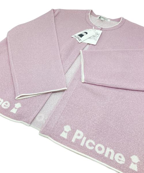 studio picone（スタジオ ピッコーネ）STUDIO PICONE (スタジオ ピッコーネ) ラメニットカーディガン ピンク サイズ:38 未使用品の古着・服飾アイテム