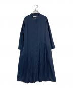 SUMI STYLEスミ スタイル）の古着「プリーツシャツワンピース　長袖ワンピース」｜ネイビー