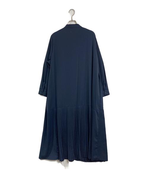 SUMI STYLE（スミ スタイル）sumi style (スミ スタイル) プリーツシャツワンピース　長袖ワンピース ネイビー サイズ:実寸参照の古着・服飾アイテム