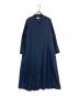 sumi style（スミ スタイル）の古着「プリーツシャツワンピース　長袖ワンピース」｜ネイビー