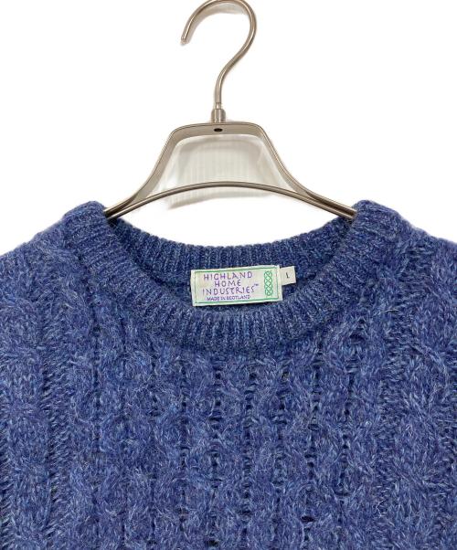highland home industries（ハイランドホームインダストリーズ）HIGHLAND HOME INDUSTRIES (ハイランドホームインダストリーズ) 【古着】アランニット　長袖ニット ネイビー サイズ:Lの古着・服飾アイテム