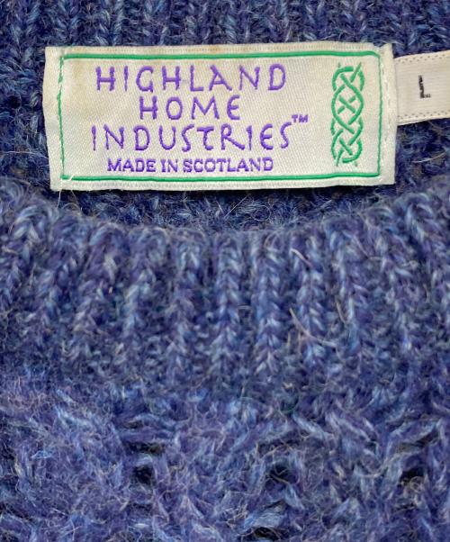 highland home industries（ハイランドホームインダストリーズ）HIGHLAND HOME INDUSTRIES (ハイランドホームインダストリーズ) 【古着】アランニット　長袖ニット ネイビー サイズ:Lの古着・服飾アイテム